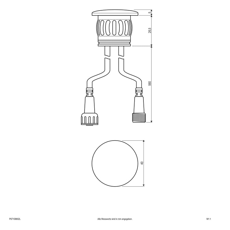 EVN Lichttechnik - Bodeneinbauleuchte LED Bodenleuchte P67108802L 12V/DC, IP67 3000K