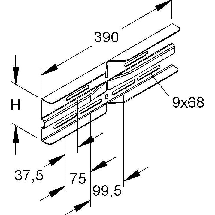 Niedax - Verbinder für Kabeltragsystem Winkelverbinder WSWV 105.390 F − 1 Stück
