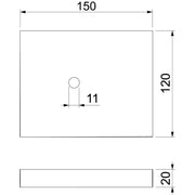 OBO Bettermann - Brandschutzbeschichtung/-bandage/-schaum/-dichtstoff Brandschutzplatte gelocht GLB-PG1 150x120x20, grau