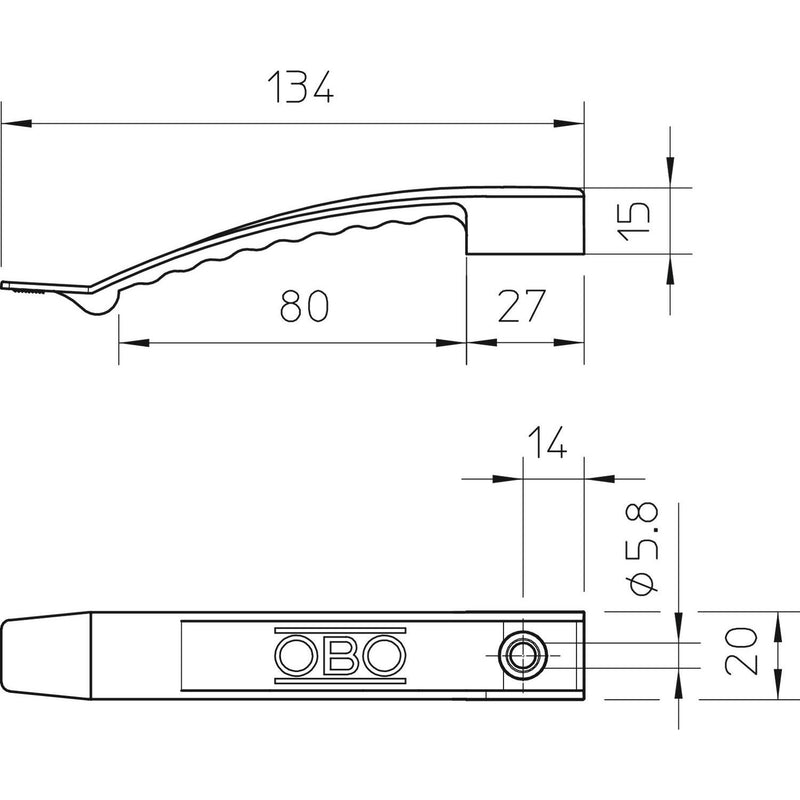 OBO Bettermann - Sammelhalterung Kabelklammer 2032 SP 1x8 NYM3x1,5 lgr − 100 Stück