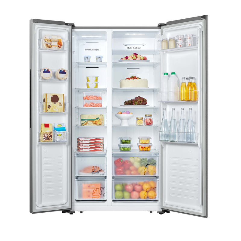Hisense - Kühl-/Gefrierkombination Kühl/Gefrierkombi SbS RS 677 N4BIE inox-lo Außendisplay