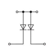 WAGO - Bauelement-Reihenklemme Bauelementklemme 2002-2214/1000-490 2 Dioden 1N4007,grau − 50 Stück
