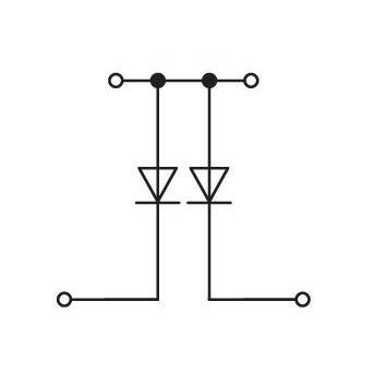 WAGO - Bauelement-Reihenklemme Bauelementklemme 2002-2214/1000-490 2 Dioden 1N4007,grau − 50 Stück