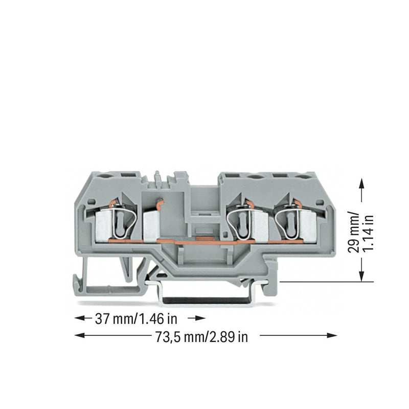WAGO - Durchgangs-Reihenklemme Durchgangsklemme 281-681 gr 0,08-4qmm