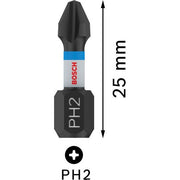 Bosch - Bit PRO Phillips Impact Bit, 2608522403 PH2, 25 mm, 2-tlg