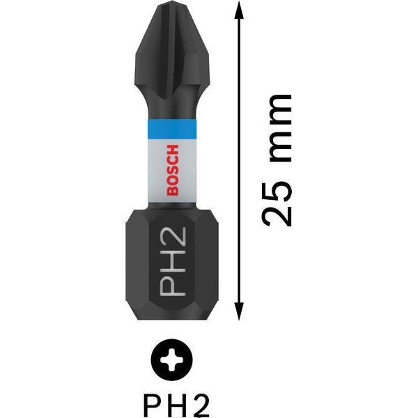 Bosch - Bit PRO Phillips Impact Bit, 2608522403 PH2, 25 mm, 2-tlg