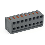WAGO - Leiterplattenklemme 2-Leiter-Federleiste 252-308 PUSH WIRE,grau − 50 Stück