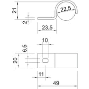 OBO Bettermann - Befestigungsschelle für Kabel/Rohre Stapa-Schelle 822 22.5 FT feuer.vz − 50 Stück