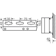 Hensel - Komponente für die Aufstellung/Anreihtechnik (Schaltschrank) Montageschiene Mi MS 2