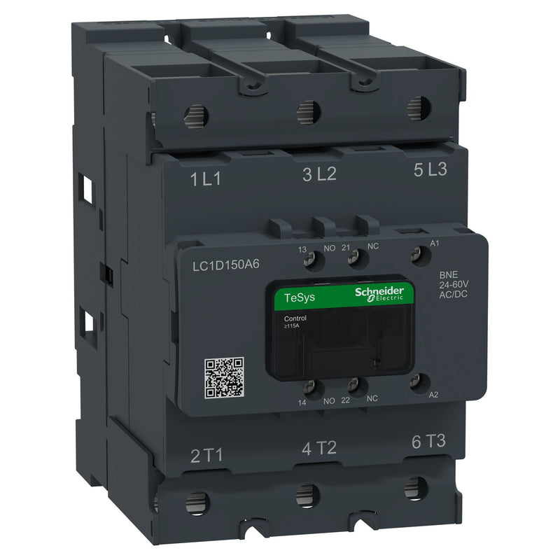 Schneider Electric - Leistungsschütz zum Schalten von Wechselstrom Schütz 3P 150A AC3 LC1D150A6BNE 24-60V AC/DC 1S1Ö
