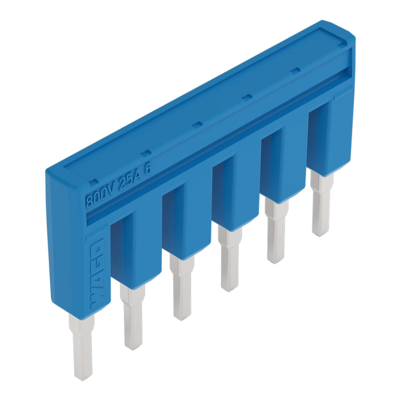 WAGO - Querverbinder/Brücker für Reihenklemme Brücker 6-fach 2002-406/000-006 isoliert,blau − 25 Stück