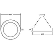 Brumberg Leuchten - Pendelleuchte LED-Pendel-Ringleuchte 13850184CA CAS., D600mm, H50mm