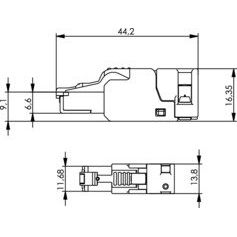 Telegärtner - Modularer Steckverbinder RJ45-Steckverbinder 100023054 UFP8 T568 B Cat.6A − 10 Stück