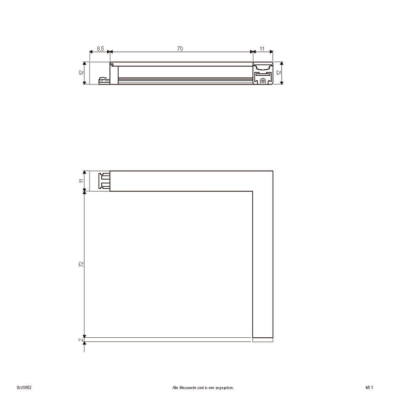 EVN Lichttechnik - Decken-/Wandleuchte LED-Anbauleuchte 24V SLVSR02 3000K, Ecke rechts