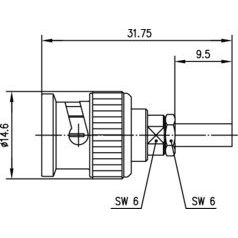 Telegärtner - Koax-Steckverbinder BNC-Stecker 100023355 50Ohm cr/cr