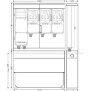 Hensel - Verteilerschrank für Energieversorgung Ladeverteiler Mi EV 140kW 3010 f.3 Abgänge a 140kW