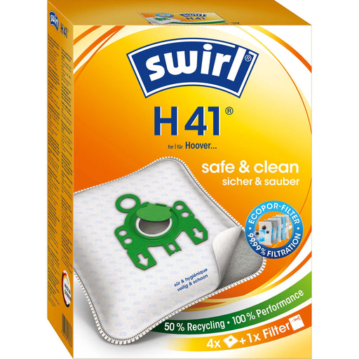 Swirl - Zubehör/Ersatzteile für Bodenpflege Staubbeutel H 41 EcoPor VE4 für Hoover