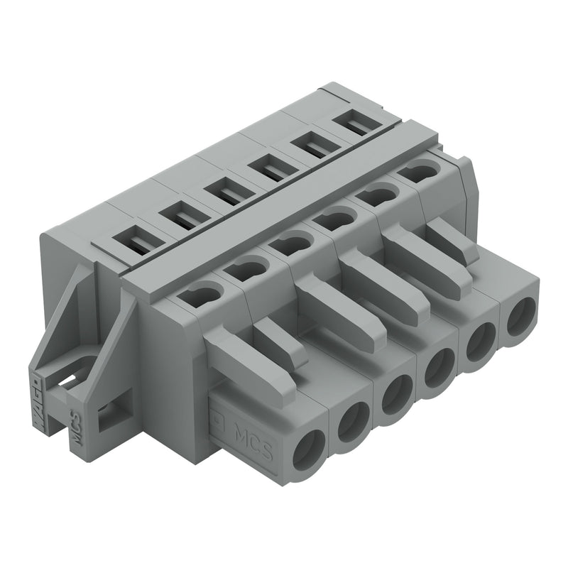 WAGO - Kabelsteckverbinder für Leiterplattensteckverbinder 1-Leiter-Federleiste 231-106/027-000 CAGECLAMP,2,5 mm²,gr − 50 Stück