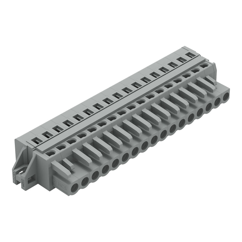 WAGO - Kabelsteckverbinder für Leiterplattensteckverbinder 1-Leiter-Federleiste 231-117/027-000 CAGECLAMP,2,5 mm²,gr − 10 Stück