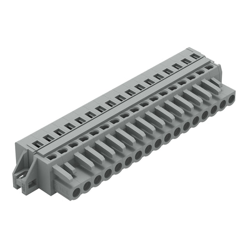 WAGO - Kabelsteckverbinder für Leiterplattensteckverbinder 1-Leiter-Federleiste 231-117/027-000 CAGECLAMP,2,5 mm²,gr − 10 Stück