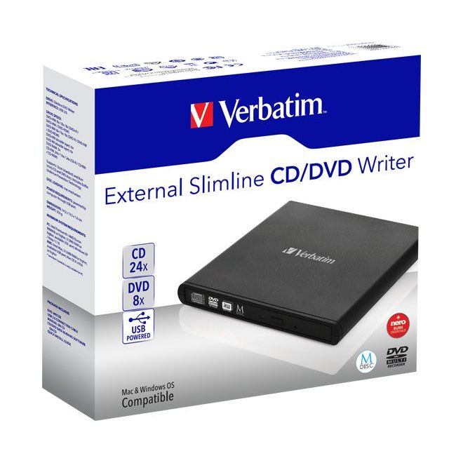 Verbatim - DVD-Player/-Recorder DVD Recorder USB 2.0 98938 8x/6x/24x, Slimline