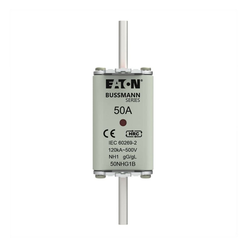 Eaton - Messersicherung Sicherungseinsatz Nieders. NH FUSE 50#50NHG1B 50A AC 500V 120kA − 3 Stück