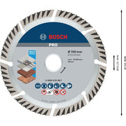 Bosch - Trenn-/Schleifscheibe PRO Multi Material 2608615062 Diamanttrennscheibe