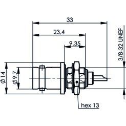 Telegärtner - Koax-Steckverbinder BNC Einbaubuchse 100023399 UG-657/U 50 Ohm − 5 Stück