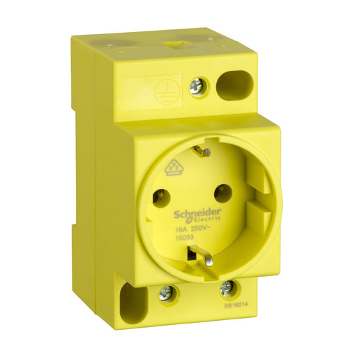 Schneider Electric - Steckdose Reiheneinbau Steckdose 15033 2p+E gelb