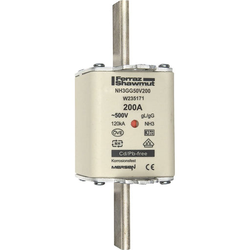 Mersen - Messersicherung NH-Sicherungseinsatz SF NH3GG50V200 Gr.3 gG 200A/500V KM