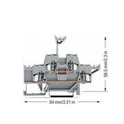 WAGO - Durchgangs-Reihenklemme Doppelstockklemme 2,5mm 280-513 − 50 Stück