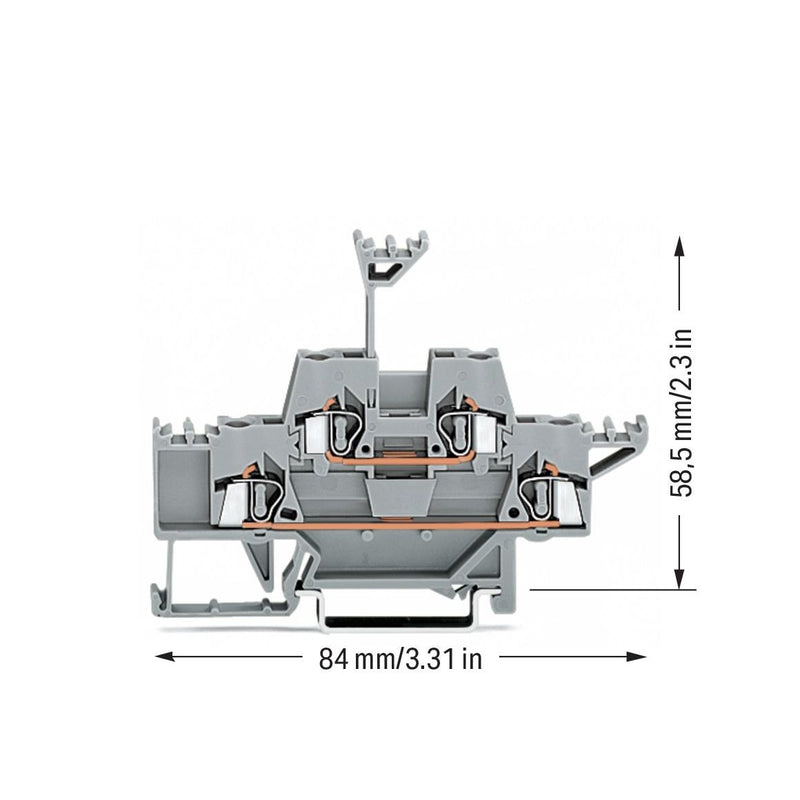 WAGO - Durchgangs-Reihenklemme Doppelstockklemme 2,5mm 280-513 − 50 Stück