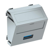 OBO Bettermann - Einsatz/Abdeckung für Kommunikationstechnik Multimediaträger USB 3.0A MTS-U3A S AL1 45x45mm alu lackiert