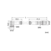 WAGO - Konfektioniertes Sensor-Aktor-Kabel Sensor-/Aktorleitung M8Bu. 756-5203/030-020 winklig,M8-St.,axial