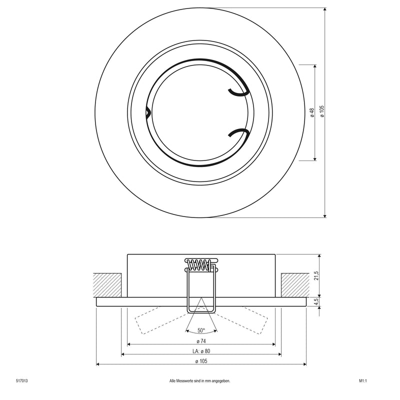 EVN Lichttechnik - Downlight/Strahler/Flutlicht NV EB-Leuchte 517 013 chr/sat 50W 12V IP20