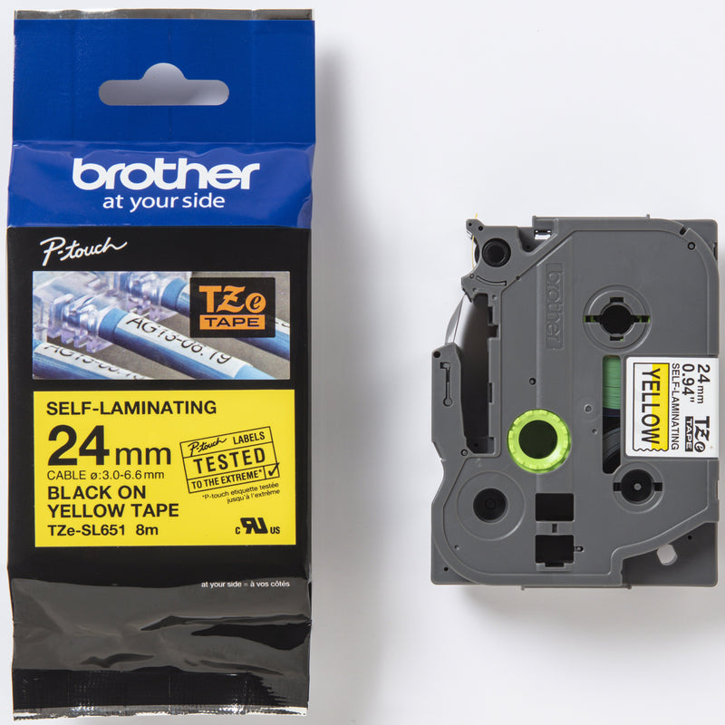 Brother - Verbrauchsmaterial für Telefax/Drucker/MFC Schriftband 24mm TZe-SL651 ge/sw selbstlamin.8m