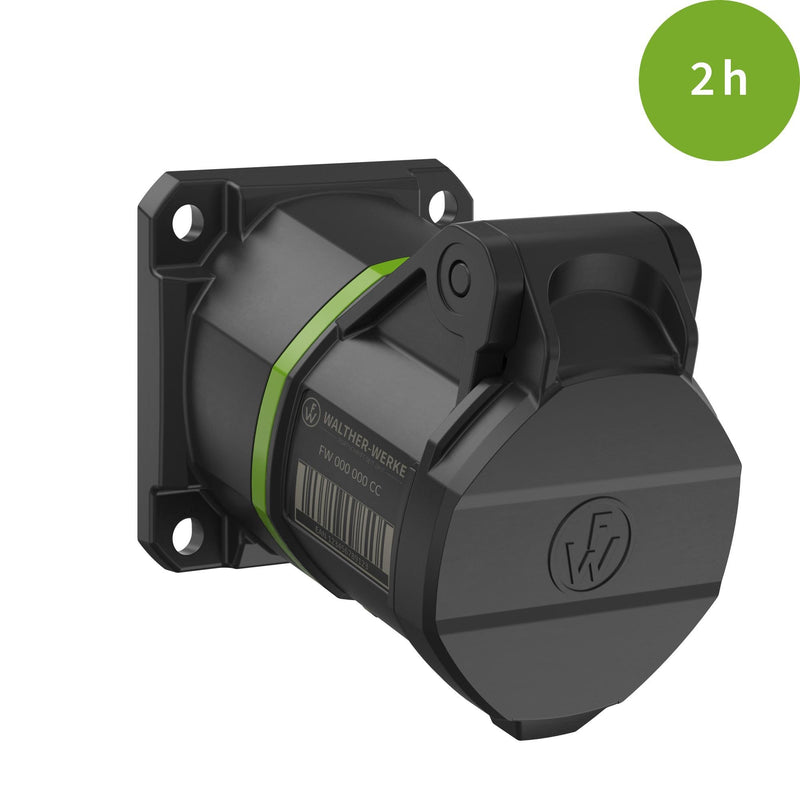 Walther Werke - CEE-Anbausteckdose (IEC 60309) CEE NEO Anbaudose FW512302SK schräg 1 6A 3P 2h