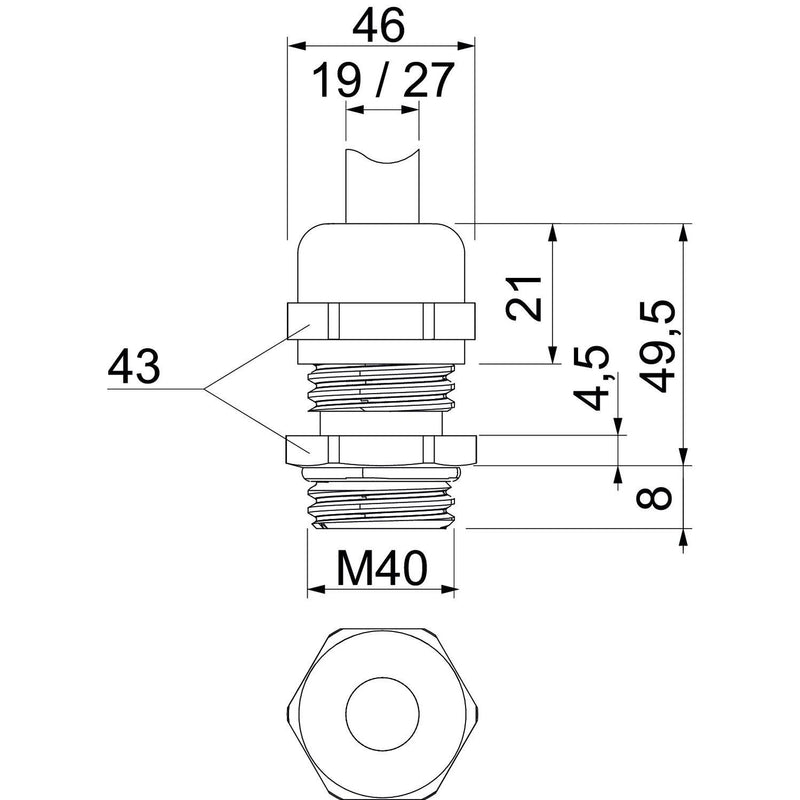 OBO Bettermann - Kabelverschraubung V-TEC VM40 EMV − 5 Stück