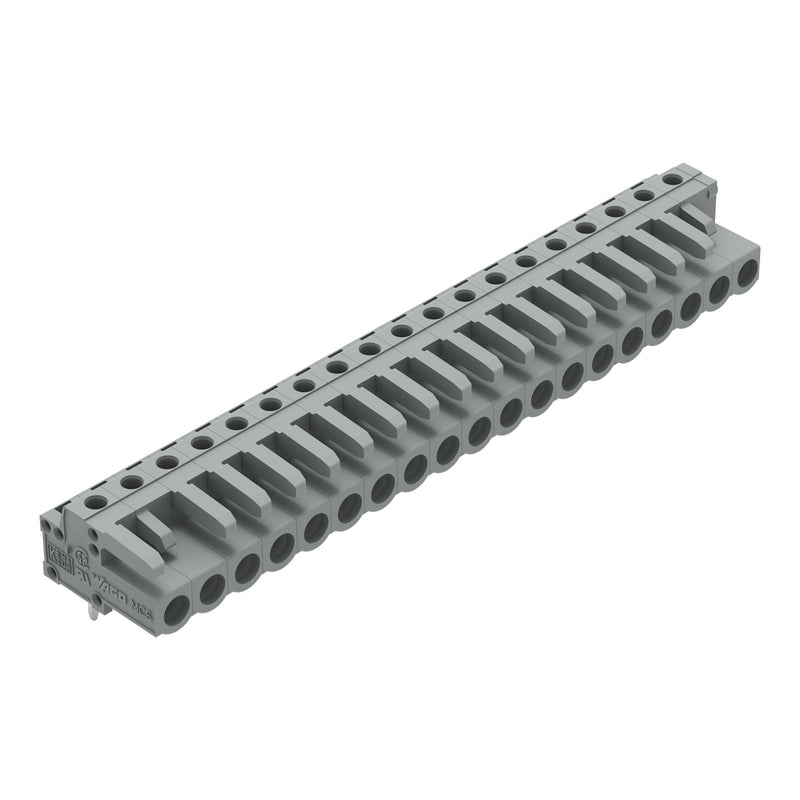 WAGO - Leiterplattensteckverbinder THT-Federleiste abgewink. 232-249 Rastermaß 5mm,grau − 10 Stück