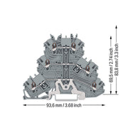 WAGO GmbH & Co. KG - Durchgangs-Reihenklemme Dreistockklemme 2000-3228 1mm²,ws/gr − 40 Stück