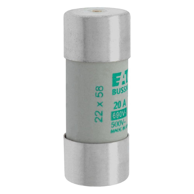 Eaton - Zylindrische Sicherung Sicherungseinsatz Nieders. CYL AM 22,#C22M20S 20A AC 690V 80kA − 10 Stück