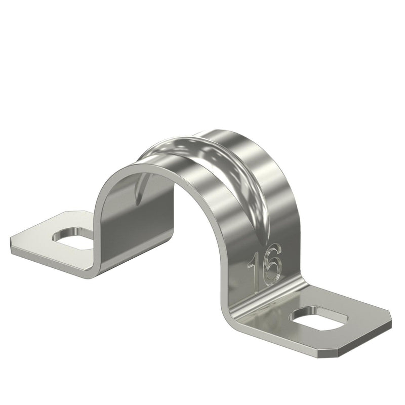 OBO Bettermann - Befestigungsschelle für Kabel/Rohre Befestigungsschelle 605 16 A4 16mm zweilappig − 100 Stück