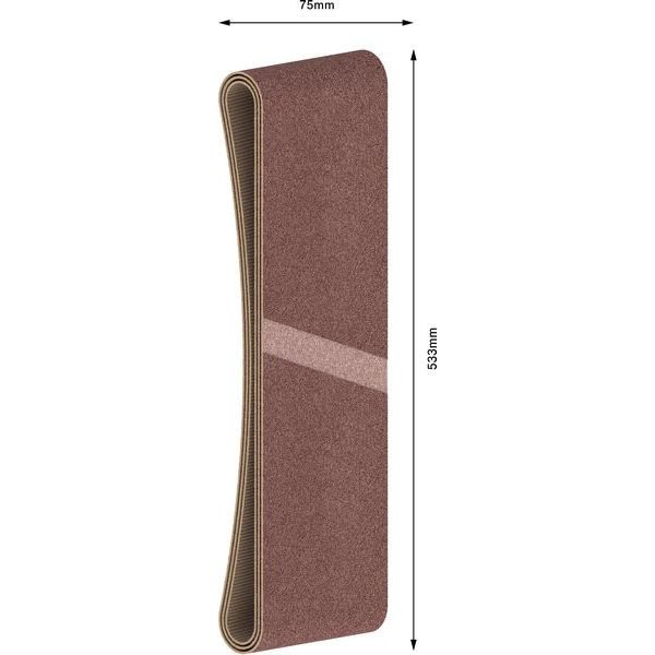 Bosch - Schleifpapier/Schleifvlies PRO X440 Schleifband, 75 x 2608606071 533 mm, 80, 3-tlg