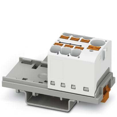 Phoenix Contact - Durchgangs-Reihenklemme Verteilerblock PTFIX 10/6X4-NS35 WH − 8 Stück