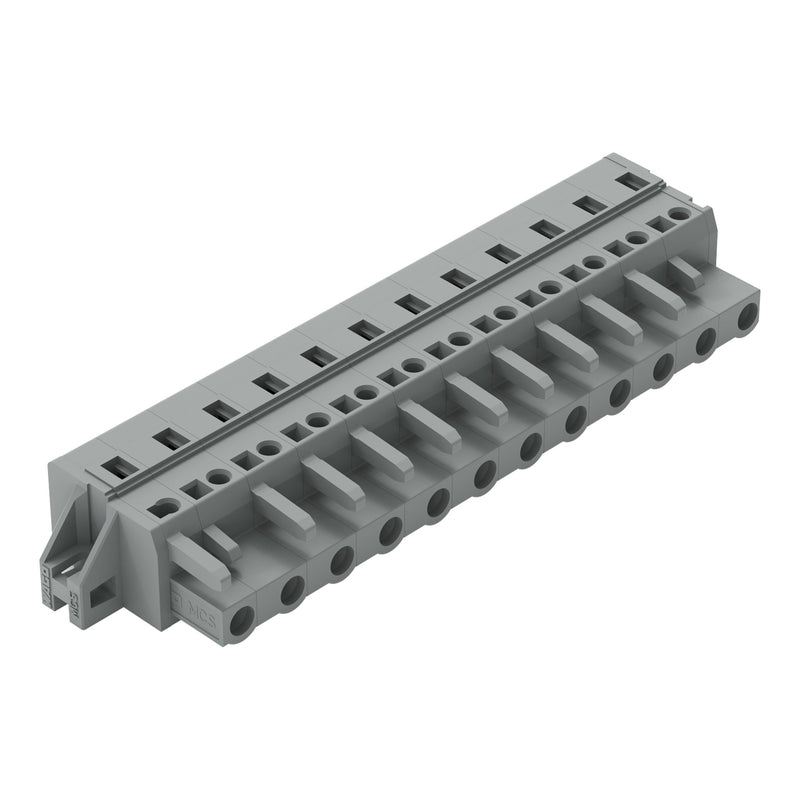 WAGO - Kabelsteckverbinder für Leiterplattensteckverbinder 1-Leiter-Federleiste 231-212/031-000 CAGECLAMP,2,5 mm²,gr − 10 Stück
