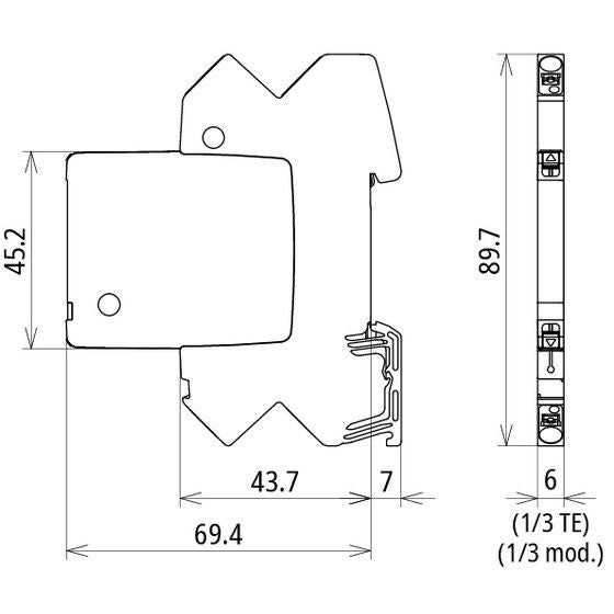 DEHN - Kombi-Ableiter für Informations-/MSR-Technik Modularer Kombi-Ableiter BCO ML2 BPD 24 für 1 Doppelader BLI