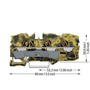 WAGO - Durchgangs-Reihenklemme 3-Leiter-Durchgangsklemme 2010-1301/000-053 10mm² − 25 Stück