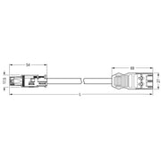 WAGO - Konfektionierte Leitung für steckbare Gebäudeinstallation konfekt. Übergangsleitung 774-9973/1506-705 Eca,Buchse/Stecker