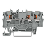 WAGO - Durchgangs-Reihenklemme 3-Leiter-Durchgangsklemme 2201-1301 1,5qmm, grau − 100 Stück