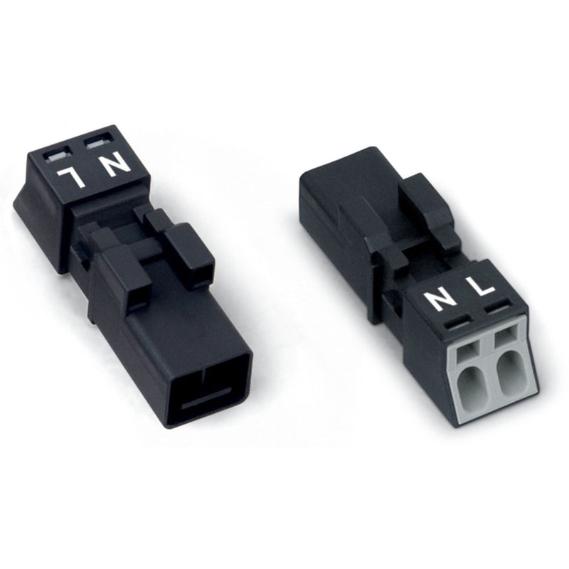 WAGO - Steckverbinder für steckbare Gebäudeinstallation Stecker 2-polig 890-212 Kod. A,schwarz − 50 Stück
